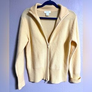 Vintage Marshal Fields Cashmere Cardigan size M butter yellow